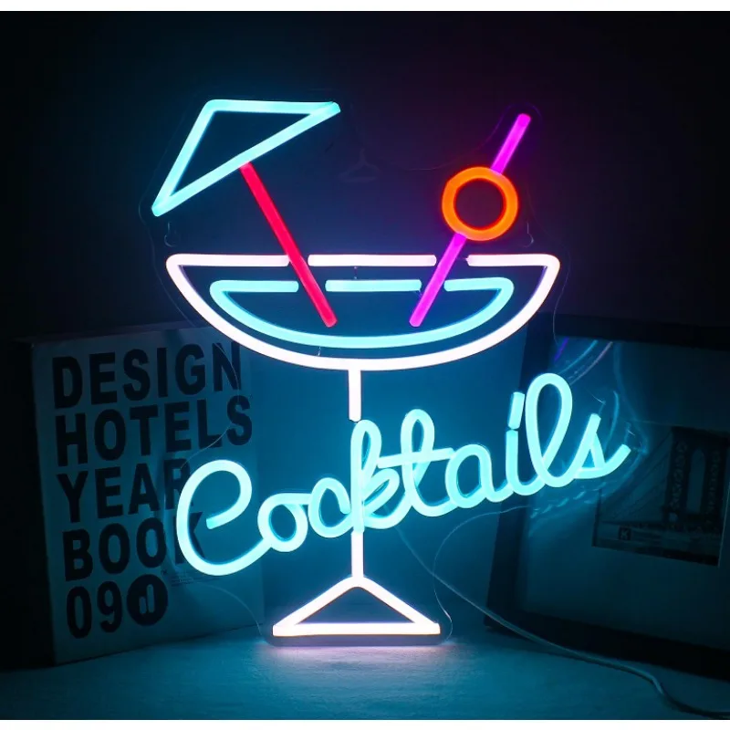 

Cocktails Neon Light Sign Dimmable Acrylic Wall Decor Man Cave Neon Bar Signs Bar Shop Beer Bar Night Club