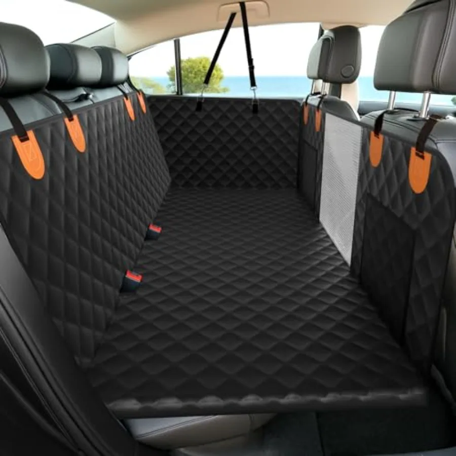 

Dog Car Seat Cover for Back Seat Hard Bottom - Waterproof Back Seat Extender for Dogs Holds 500 lbs Scratch-Proof and Anti-Slip