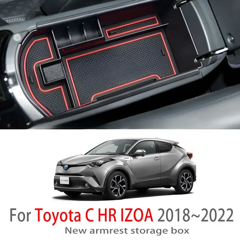 

Автомобильные аксессуары для Toyota C HR IZOA 2018 ~ 20222, подлокотник для центральной консоли, внутренний ящик для хранения, многофункциональное хранилище, автозапчасти