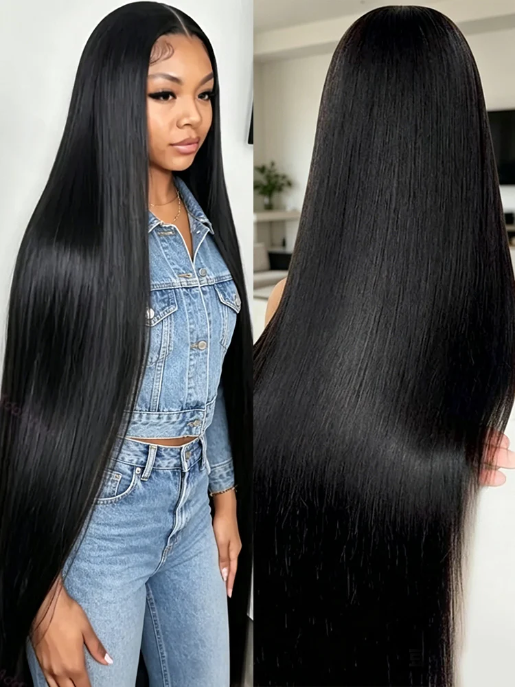 

40 46 Inch 250 Density Bone Straight Wigs 7X5 13X4 Glueless Wig Remy Brazilian Human Hair Frontal Wigs Pre Plucked Wear and Go