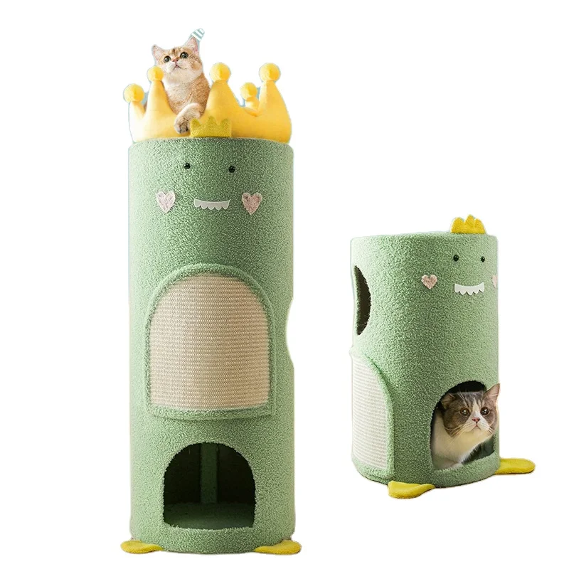 

Wholesale Modern Pet Scratching Cardboard Cat House Sisal Luxury Barrel Shaped Pet House Cat Condo Tree Cat Tree House