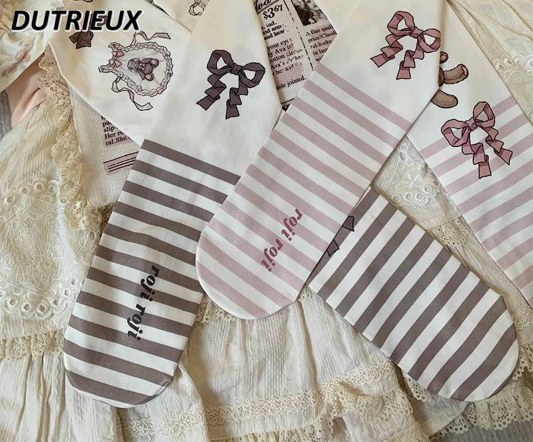Women's Socks Autumn and Winter Tights Sweet Cutre Rojita Lolita Style Skin Velvet Printed Japanese Casual Ladies Stockings
