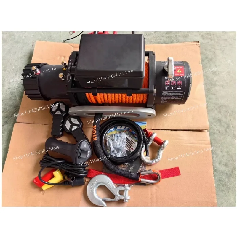 

Электрическая лебедка 4x4 с беспроводным восстановлением, 12 В, 13500 фунтов/6125 кг, с синтетической веревкой