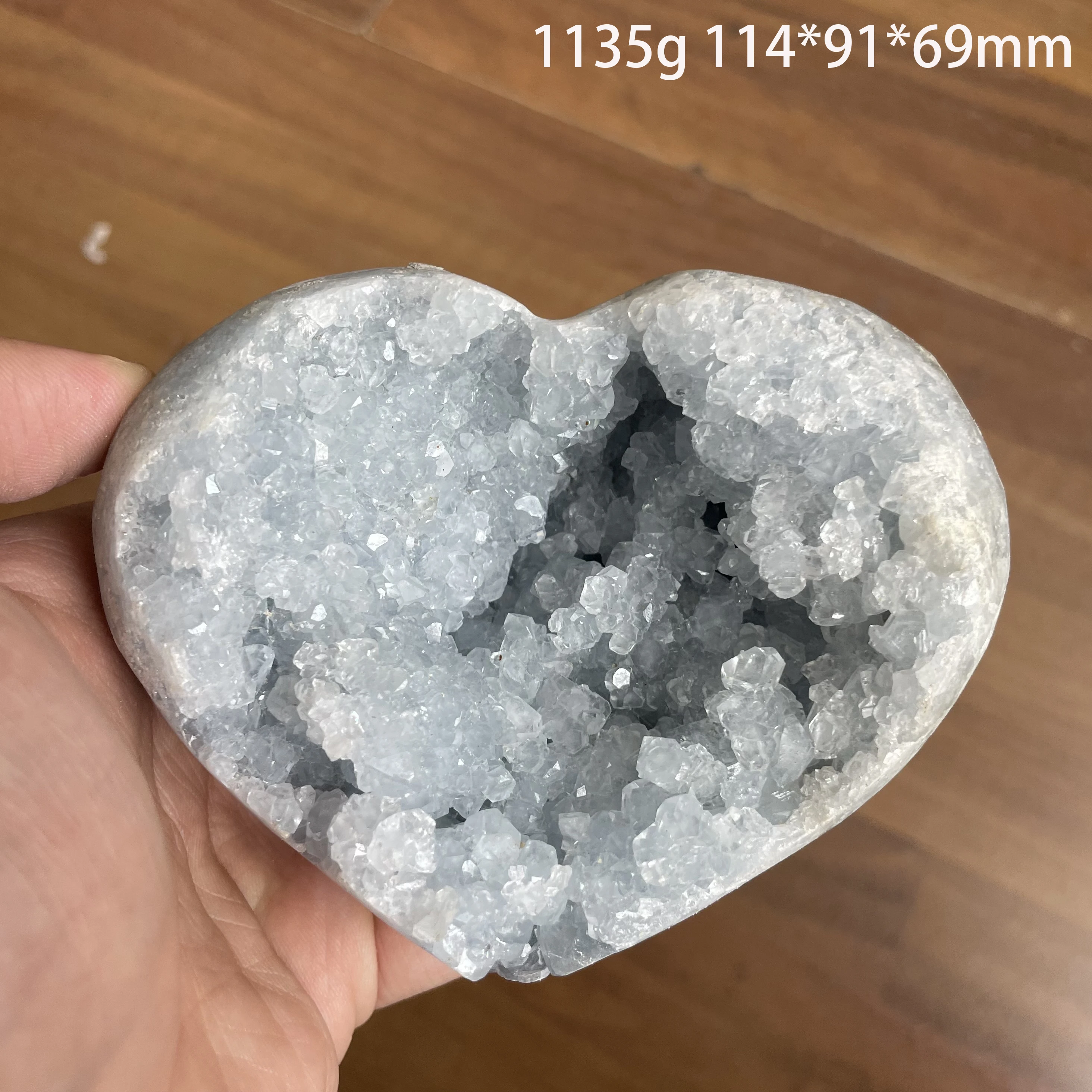 Natural Celestite Geode Polished Crystal Geode Cluster Druzy Quartz Rock Decoration Stone Mineral Specimen Healing Reiki