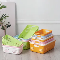 Desktop Storage Box Basket Small Storage Basket Plastic Kindergarten Toy Basket Large Grocery Fruit Box Kitchen Vegetable Basket