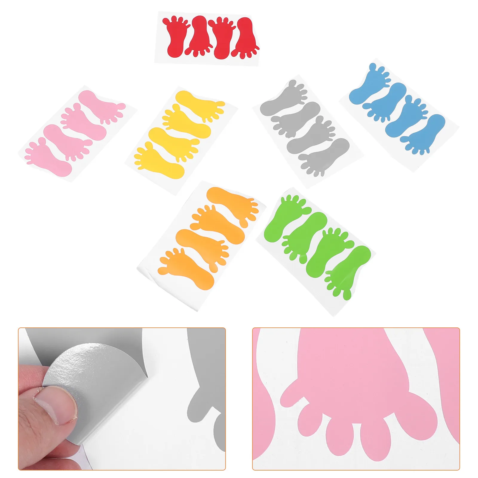 

Child Footprint Stickers Set Kindergarten Door Decorations Interactive Learning Environment Bright Colorful Teaching