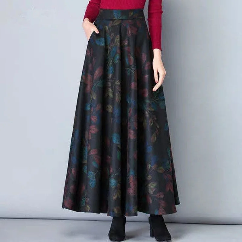 New 2024 Spring Fashion Women Printing Long Skirt High Waisted Large Pendulum Multiple Styles All-match Comfortable A-line Skirt