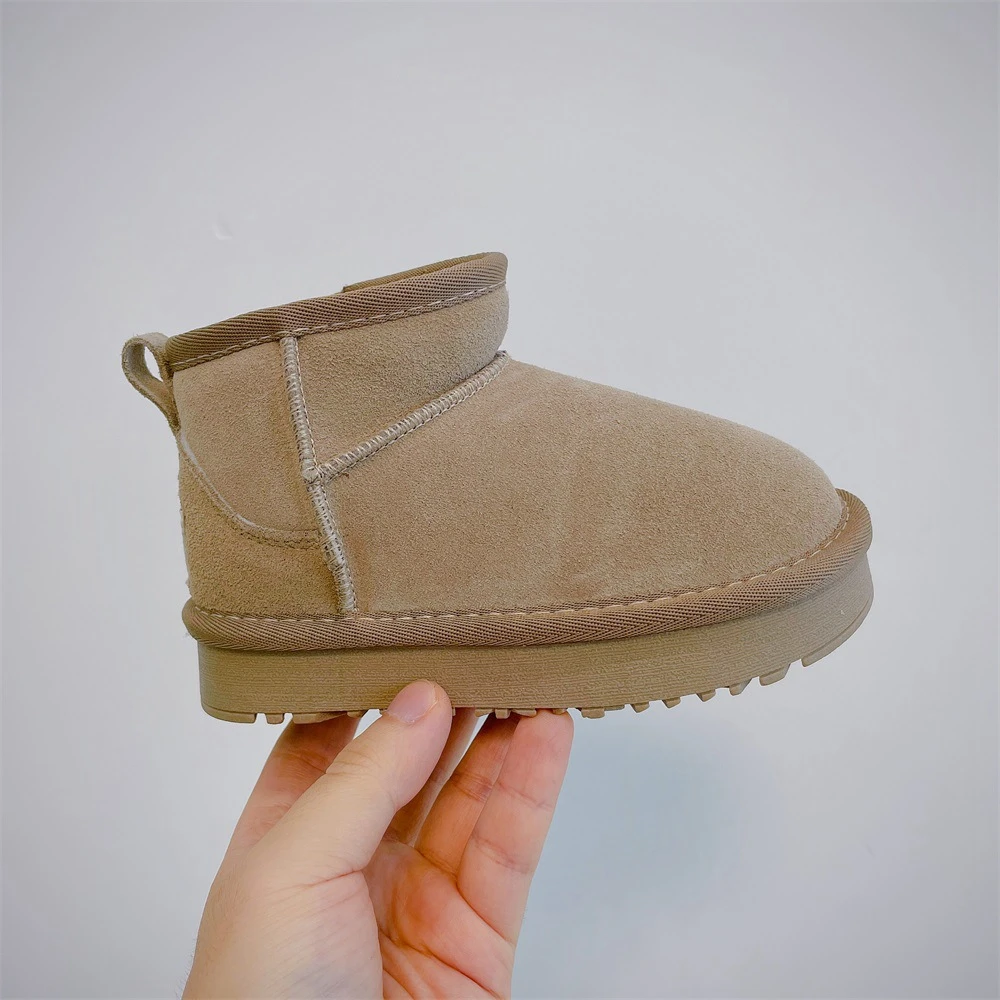 Winter Kinder Outdoor Schneeschuhe Jungen Mädchen Mini Schaffell Plüsch warme Stiefel Kinder große Baumwolle warme Baumwoll stiefel