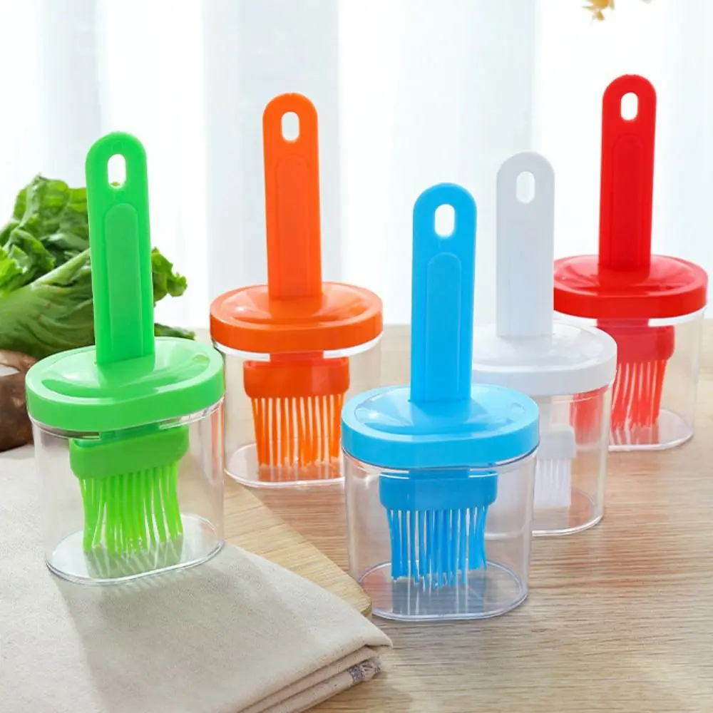 

2 in 1 Silicone Oil Brush Bottle Household Temperature Resistant BBQ Oil Bottle Brush Barbecue Oil Brush Seasoning Bottle Brush