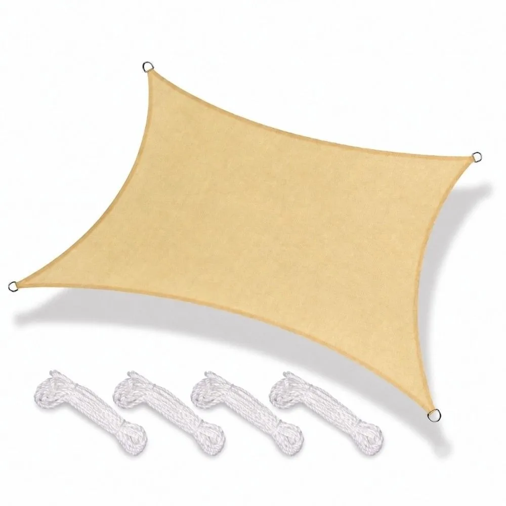 Convenient 2x3m Sun Shade Sail Rectangle Polyester Rain Protection Canopy Practical Block Awning Backyard