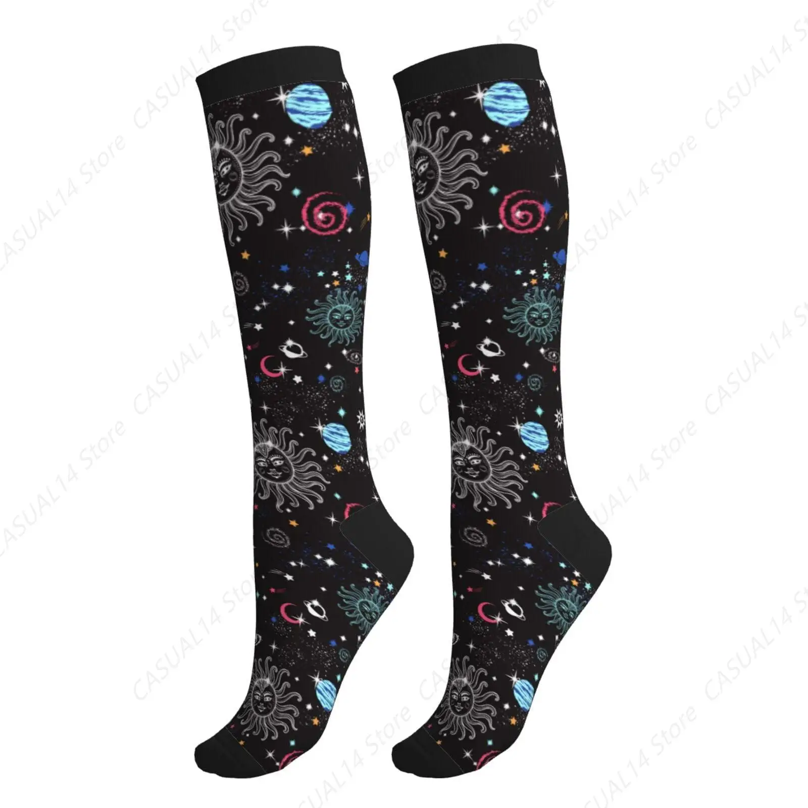 

Sun And Moon Compression Socks Calf Knee High Support Socks Novelty For Women Men Athletic Running Hiking Nurse