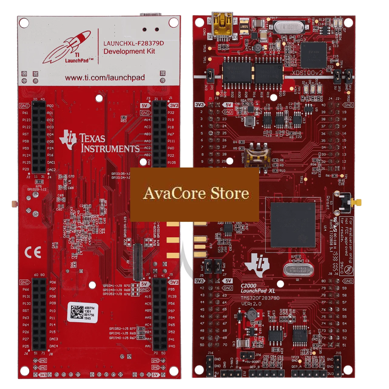 AvaCoreLAUNCHXL-F28379D LaunchPad Evaluation Kit, TMS320F28379D C2000 Delfino MCU Development Board for DSP Motor Control Applic
