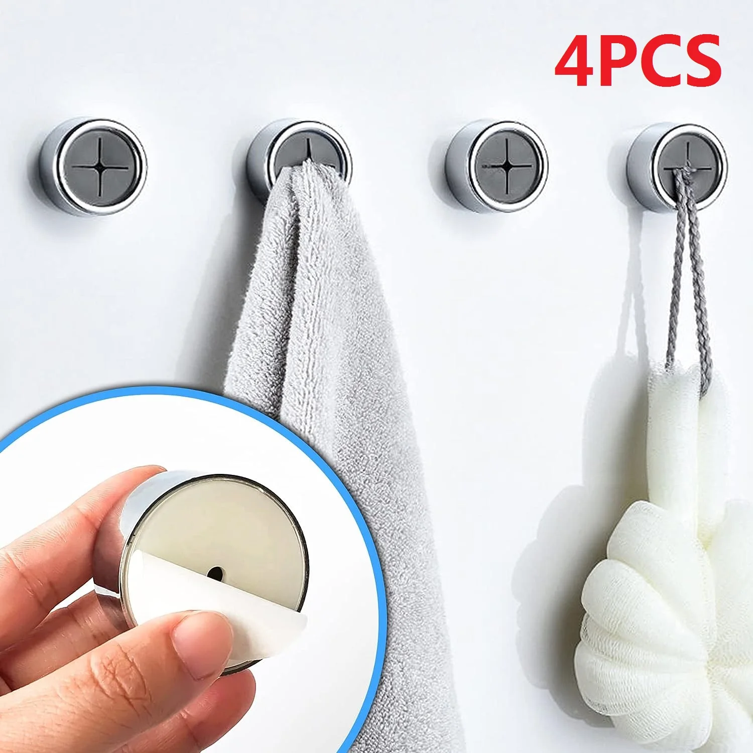 

4/1Pcs Self Adhesive Towel Plug Holder Wall Mounted Bathroom Organizers Towel Hooks Storage Rack Kitchen Rags Dishcloth Clips