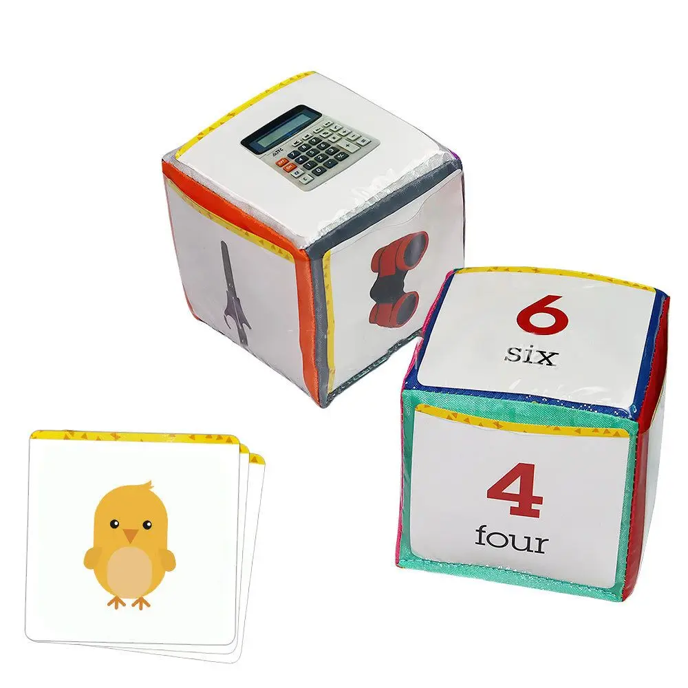 2pcs Education Playing Game Dices Set Cubes with Clear Pockets Learning Cubes for Eearly Teaching Educational Toys Preschool