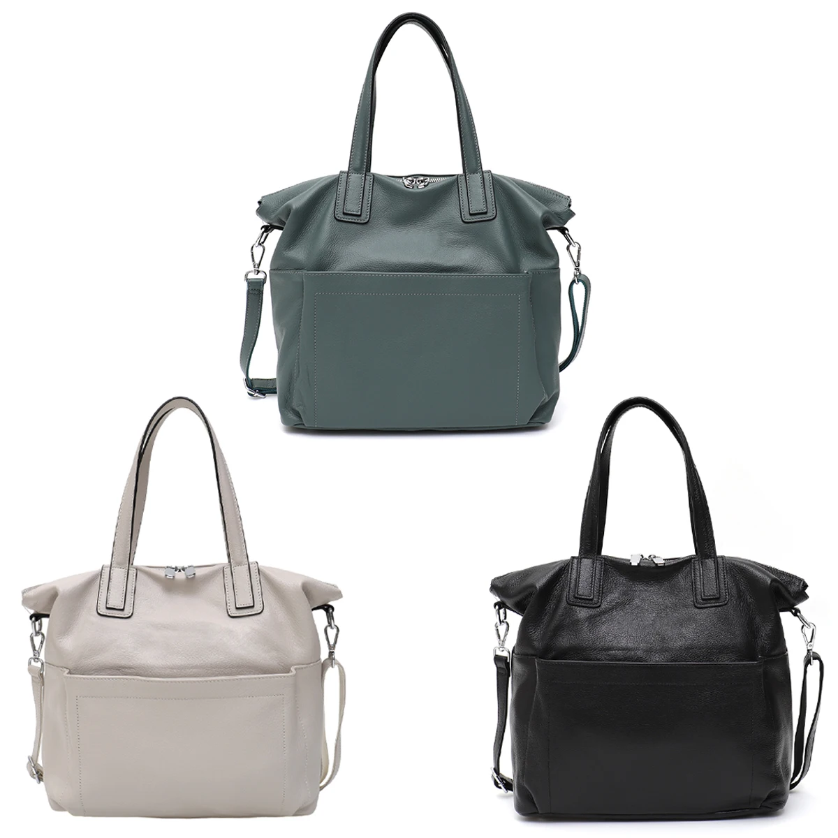 Women Fashion Elegant Real Leather Tote Bag Large CrossBody Shoulder Handbag Daily Casual Versatile All Season Commute Travel