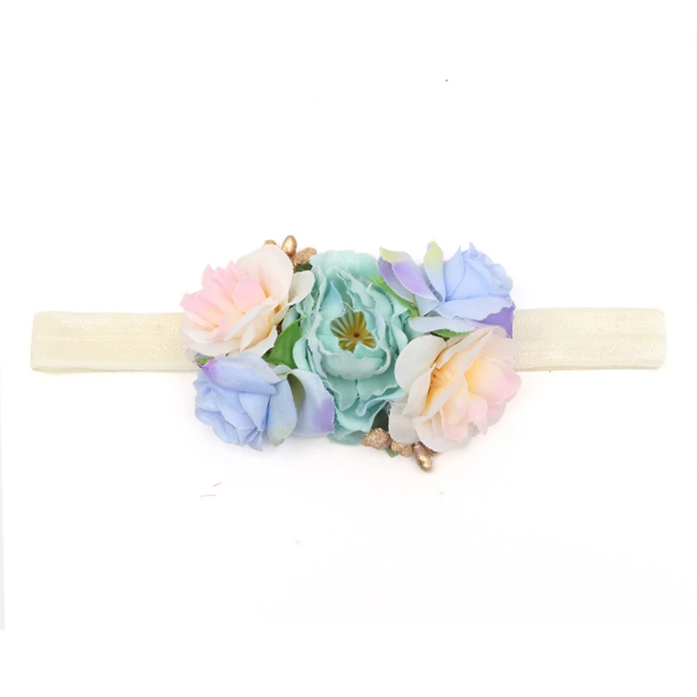 

4Pcs Kids Headb Soft Stretchable Elastic Photography Props Baby Flower Wreath Hair Accessories Birthday Party Gifts