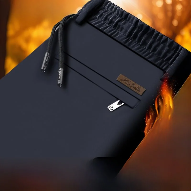 

Men's Winter Work Trousers Wear-Resistant Dir Loose Straight Cut Fce Lined Sport Long Pants for Office And Casual Use