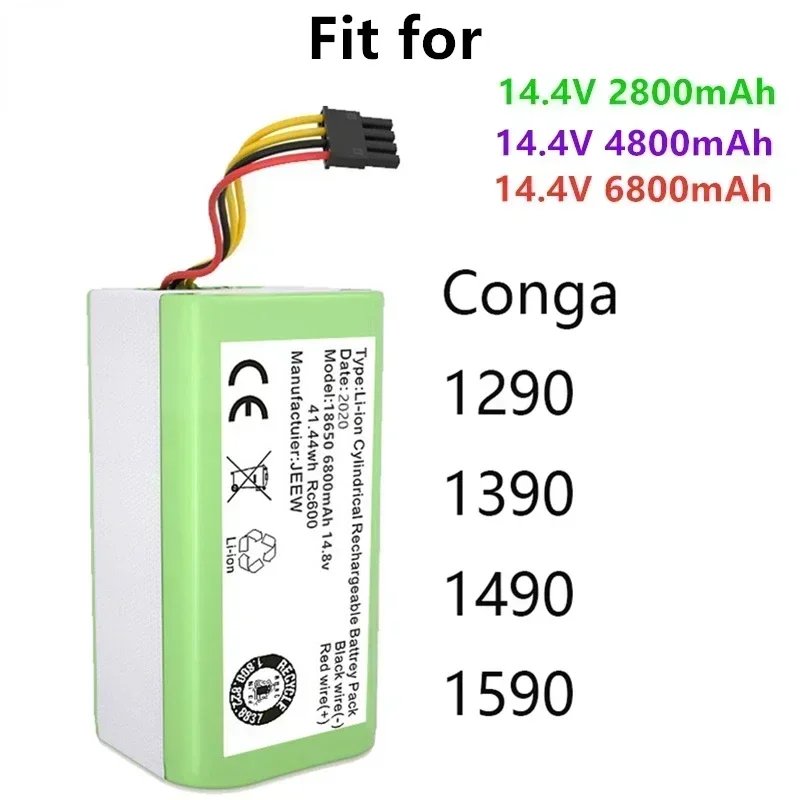 100% Neue 14,4 V 6800Mah Li-ion Akku Für Cecotec Conga 1290 1390 1490 1590 Staubsauger Genio Deluxe 370 Gustrend Echo 520