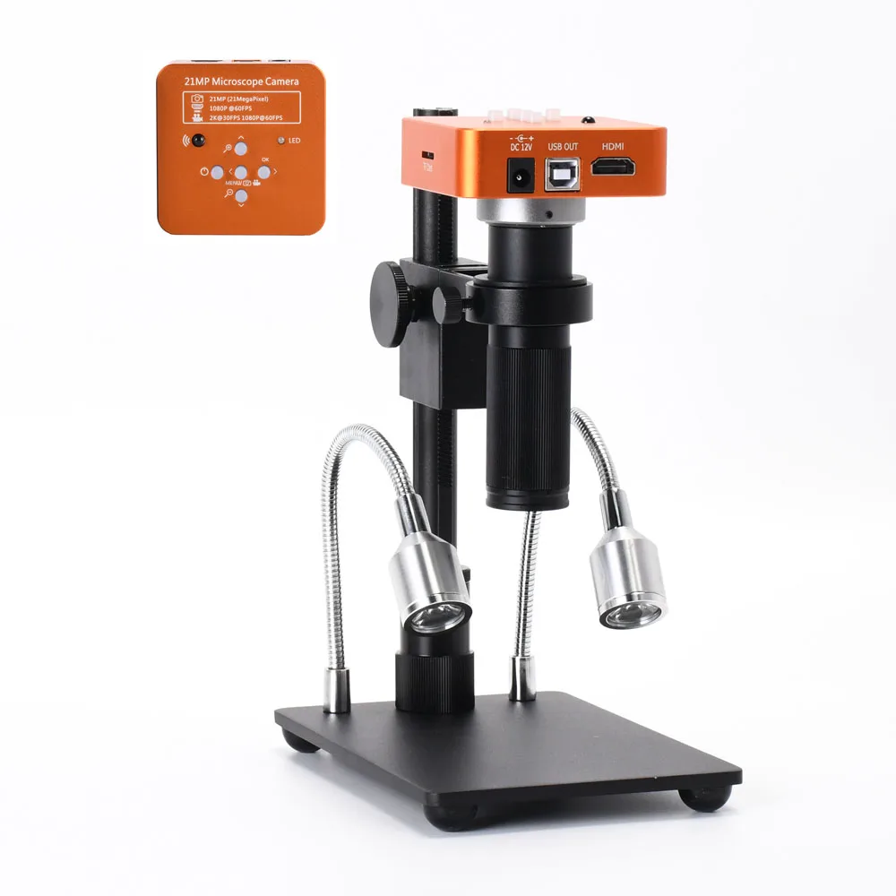 

Full Set 21MP 2K 1080P 60FPS Full HD HDMI USB C-mount Electronic Industry Microscope Camera Kit for PCB Repair Portable