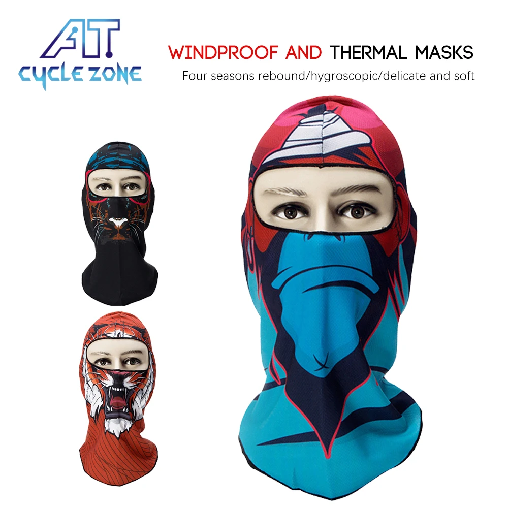 

Balaclava Cycling Motorcycle Bicycle Breathable Print Windproof Cap Mask Bandana Scarf Neckwarm Men Hat Snowboard Ski Men Face C