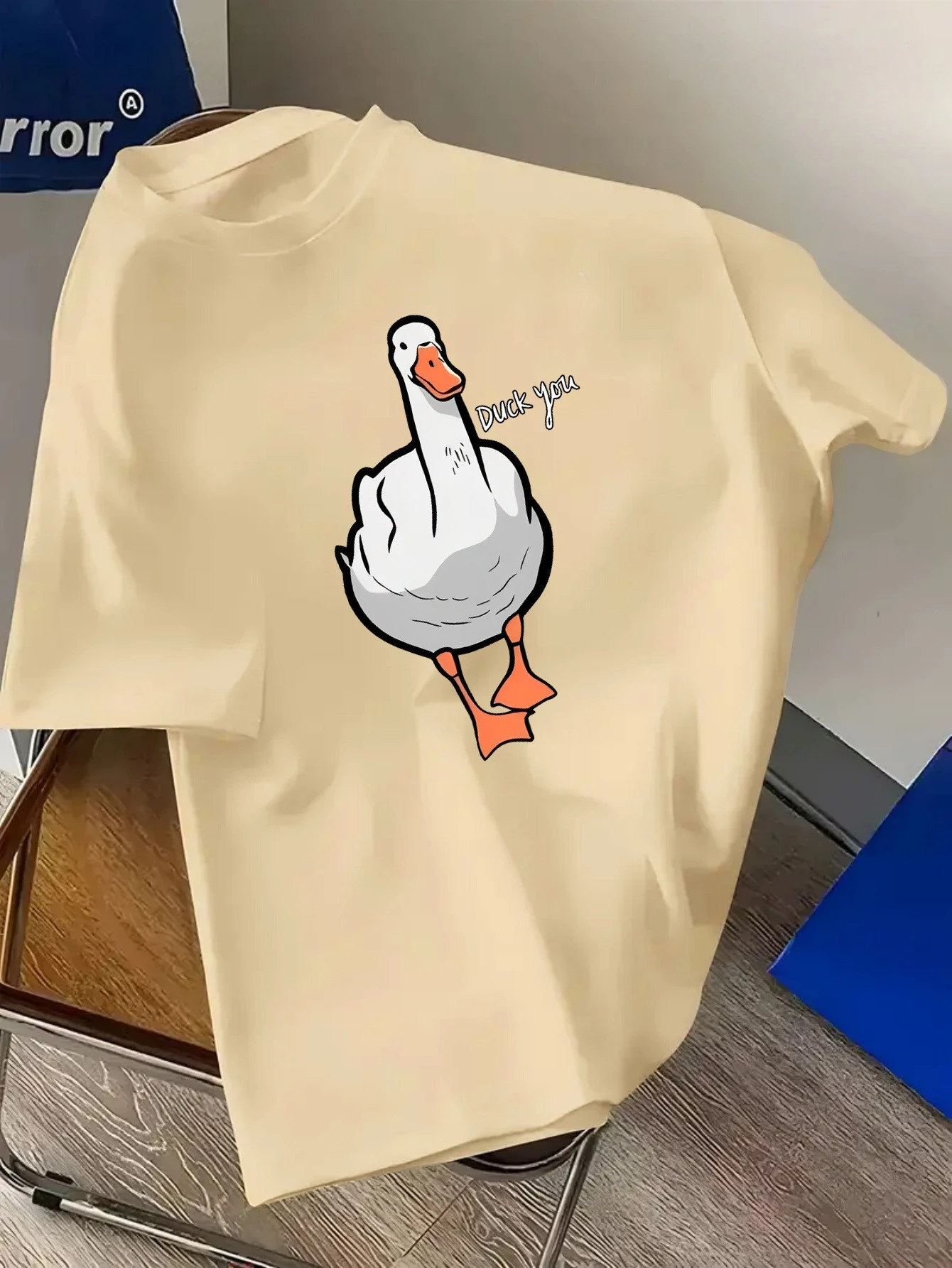 Engraçado pato impressão algod - Streetwear Brand Shirts avaliação e preço