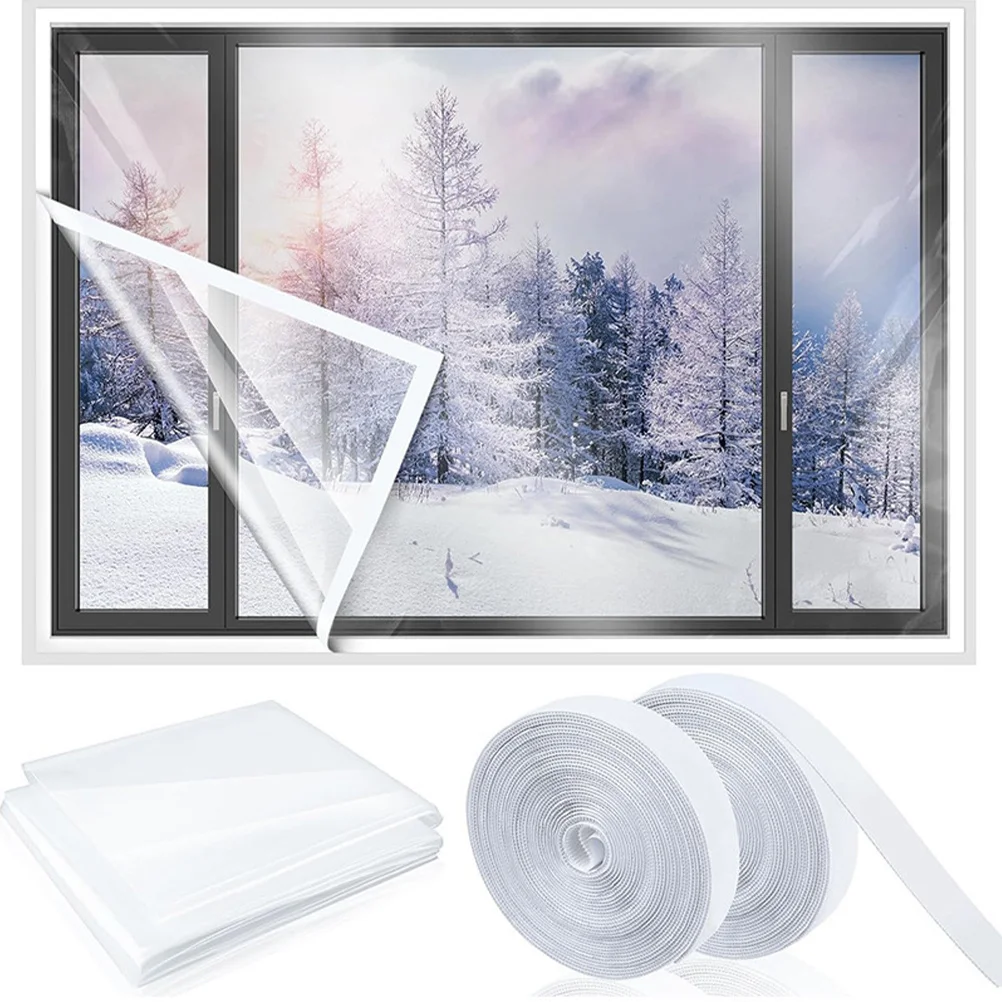 

1 Set Insulation Kit For Winter Thermal Cover Pvc Film Windproof Insulated Window Cover Indoor Window Covers Winter Seal Kit