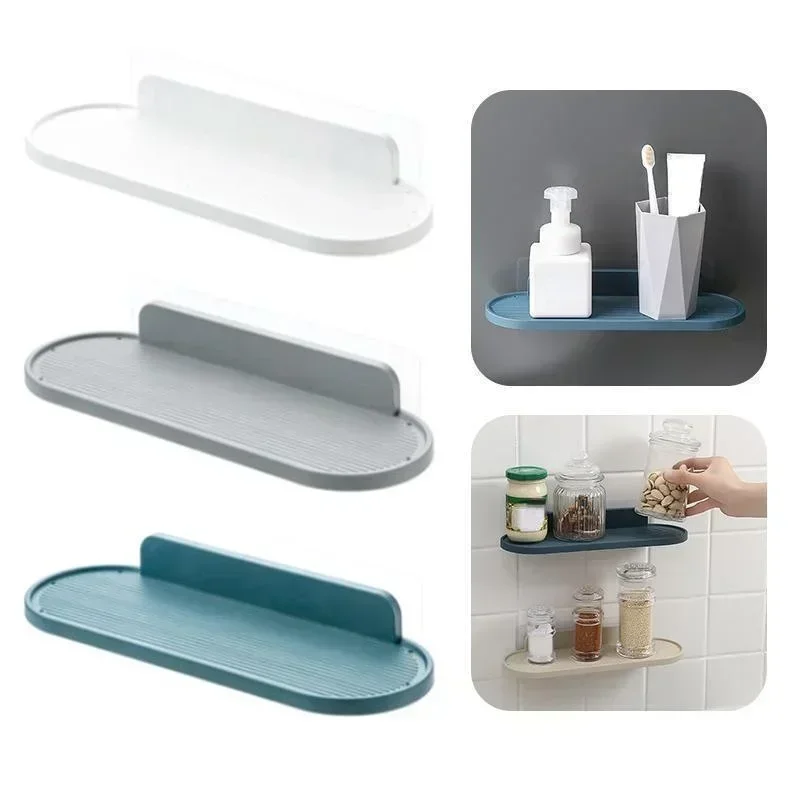 Bathroom Shelf Toilet Shelf Free Punch Shampoo Shower Shelf Seasoning Bottle Bracket Kitchen Bathroom Accessories Closet shelves