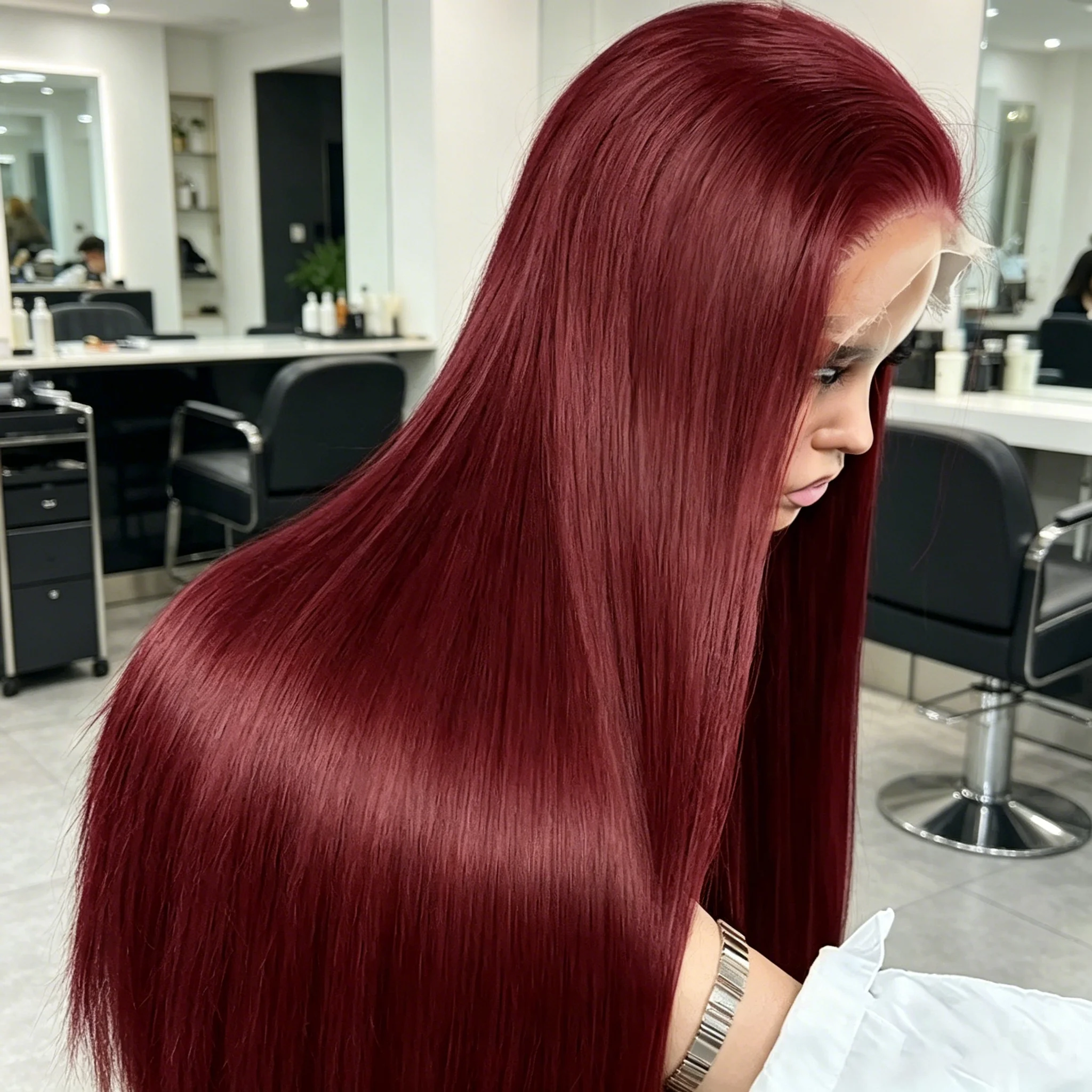 

13x6 Burgundy 99J Straight HD Lace Front Wigs Human Hair Transparent Lace Frontal Wig Red Colored Brazilian Human Hair For Women