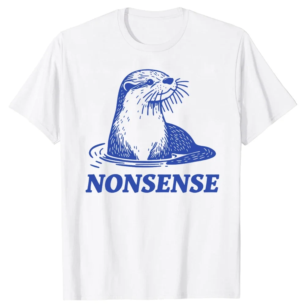 

Otter Nonsense Graphic Tee Funny Sea Otter Animal Humor Cotton Short Sleeve T-Shirt Men