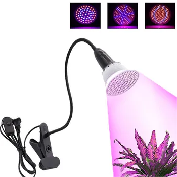 Lámpara de cultivo de plantas con Clip negro, lámpara de cultivo con cuello de cisne de espectro completo con lámpara con Clip de 1 cabezal y 2 cabezales para lectura de suculentas de plántulas