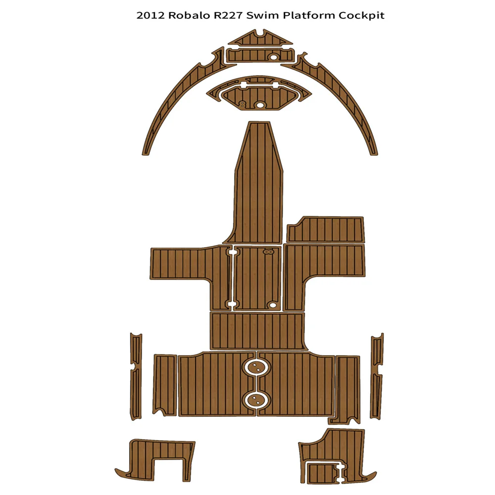 

2012 г., Robalo R227, платформа для плавания, подстилка для лодки, EVA пена, Тиковый напольный коврик