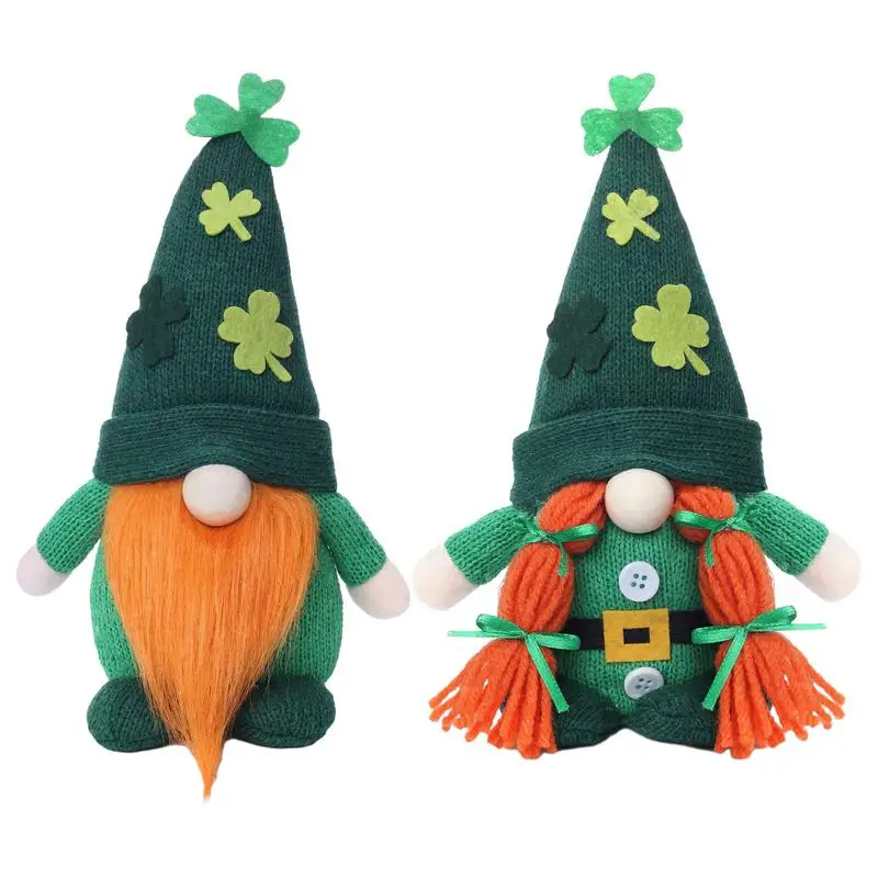 St Patrick's Day Decorations With Shamrock Spring Gnomes Plush Decoration Plush Decoration Gnomes Decorations St Patrick's Day