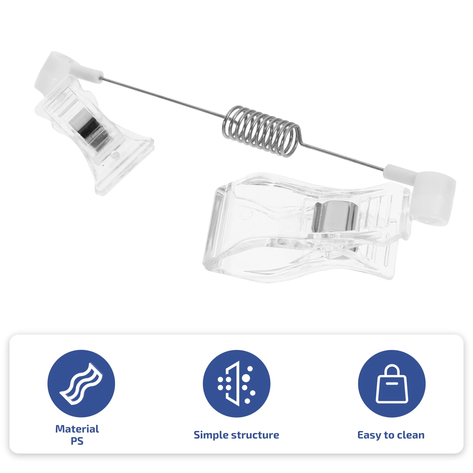 

6pcs Clear Sign Clips Rotatable Price Tag Holders Multi-Function Merchandise Display Plastic Sign Holders For Supermarkets