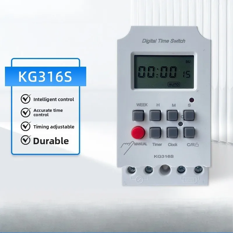 KG316S Digital Timer Switch 32 Groups ON/OFF Programs Accurate To Seconds 30A High Load Time Control Switch