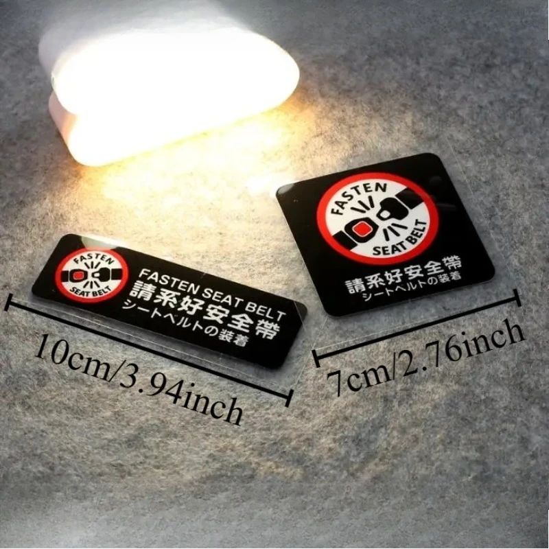 Multi-language Seat Belt Reminder Car Stickers, Safety Warning Vinyl Decals for Car Interior & Windshield Decor