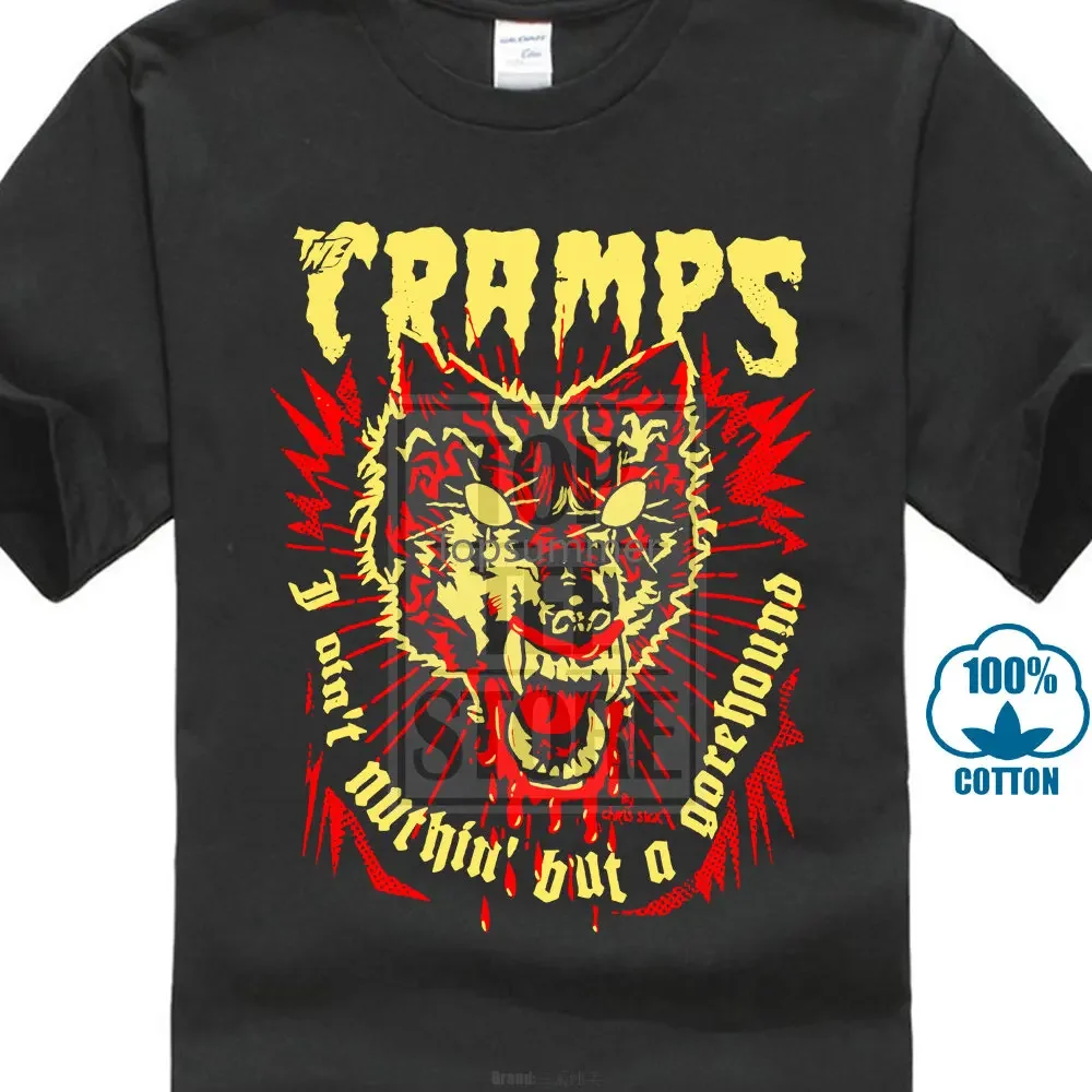 Mens Black T Shirt The Cramps Gorehound Wolf Horror Garage Psychobilly S 3Xl 2018 New Short Sleeve Men Tshirt