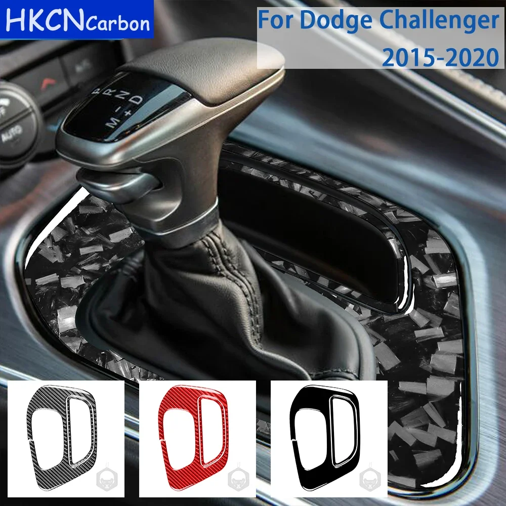 

Для Dodge Challenger 2015-2020 аксессуары из углеродного волокна, интерьер автомобиля, рамка для хранения передач, панель, накладка, наклейка, украшение