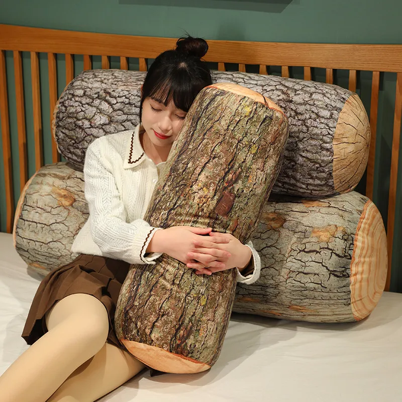 

50/70/90cm 3D Simulation Wood Stump Pillow Plush Toy Creative Big Tree Pillow Cushion Pillow Birthday Gift Neck Pillow