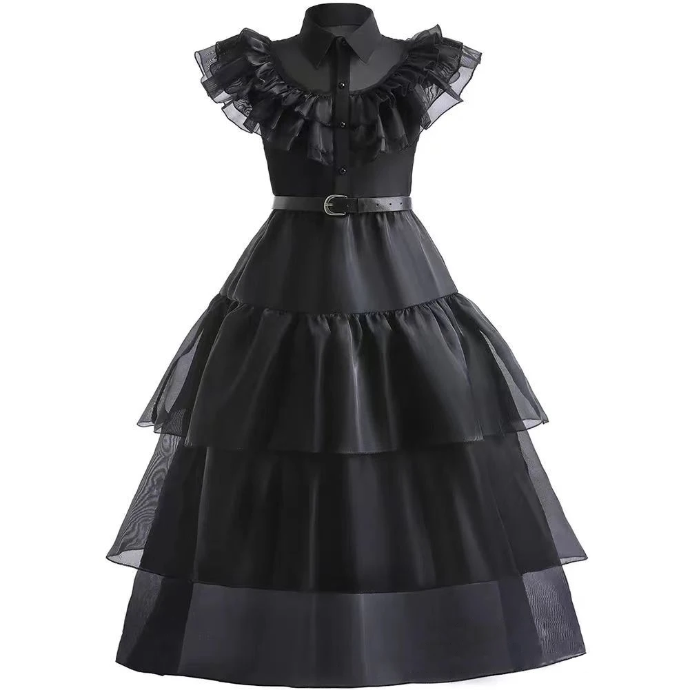 Girls Halloween Cosplay Gothic Dress Wed Role Playing Kids Carnival Party Costume Toddler Family Outfit - view 2