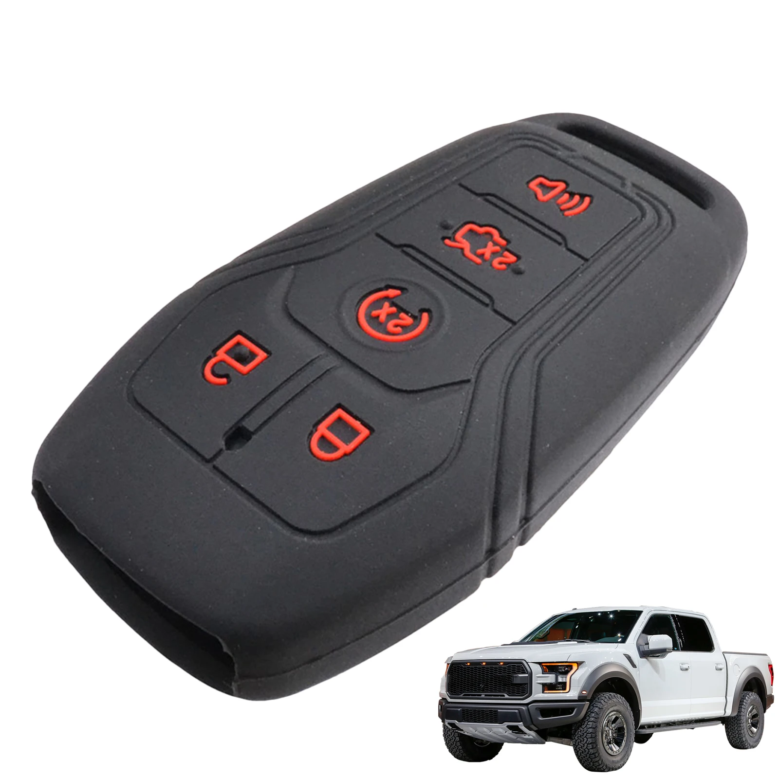 5 Buttons Silicone Skin Remote Key Case Fob Cover Holder For Ford Edge Fusion Mustang F-150 For Lincoln Rubber Shell Protector