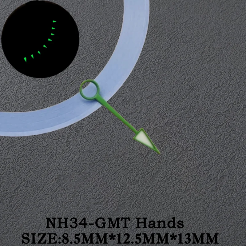 الأخضر مضيئة 13 مللي متر GMT الوقت الأيدي ل Seko Rolxes Pepsi الطيار NH34 التلقائي ساعة يد تعمل بالحركة الأيدي استبدال ساعة اكسسوارات #3