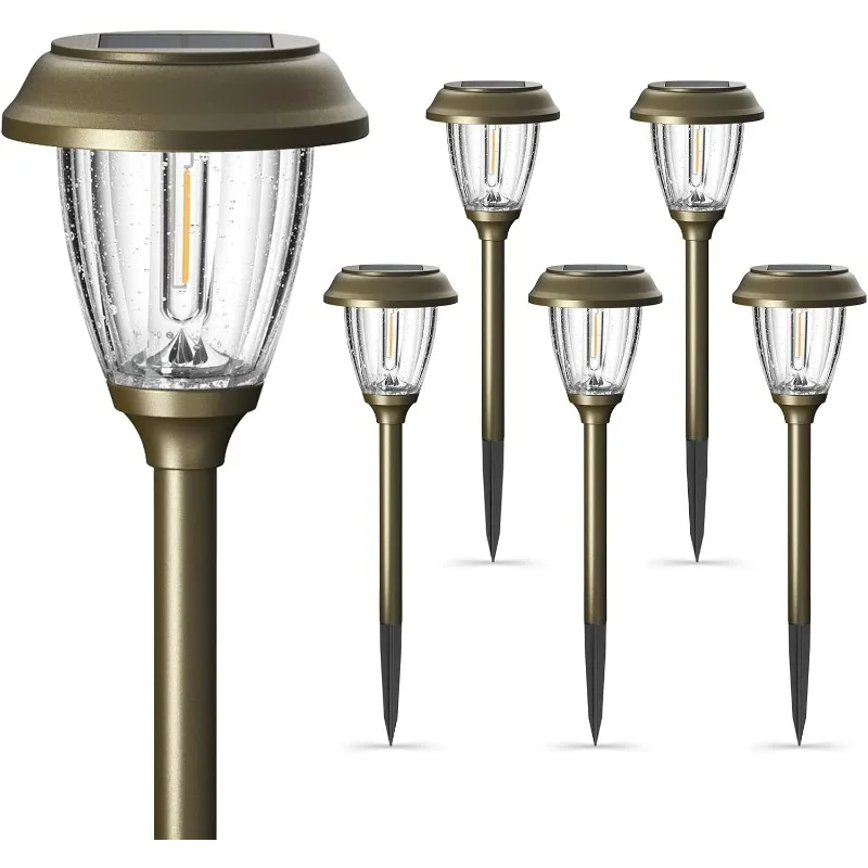 

Solar Lights Outdoor 10/25 LM LED with 2 Lighting Modes, Solar Garden Lights Glass and Metal, IP65 Waterproof Solar Powered