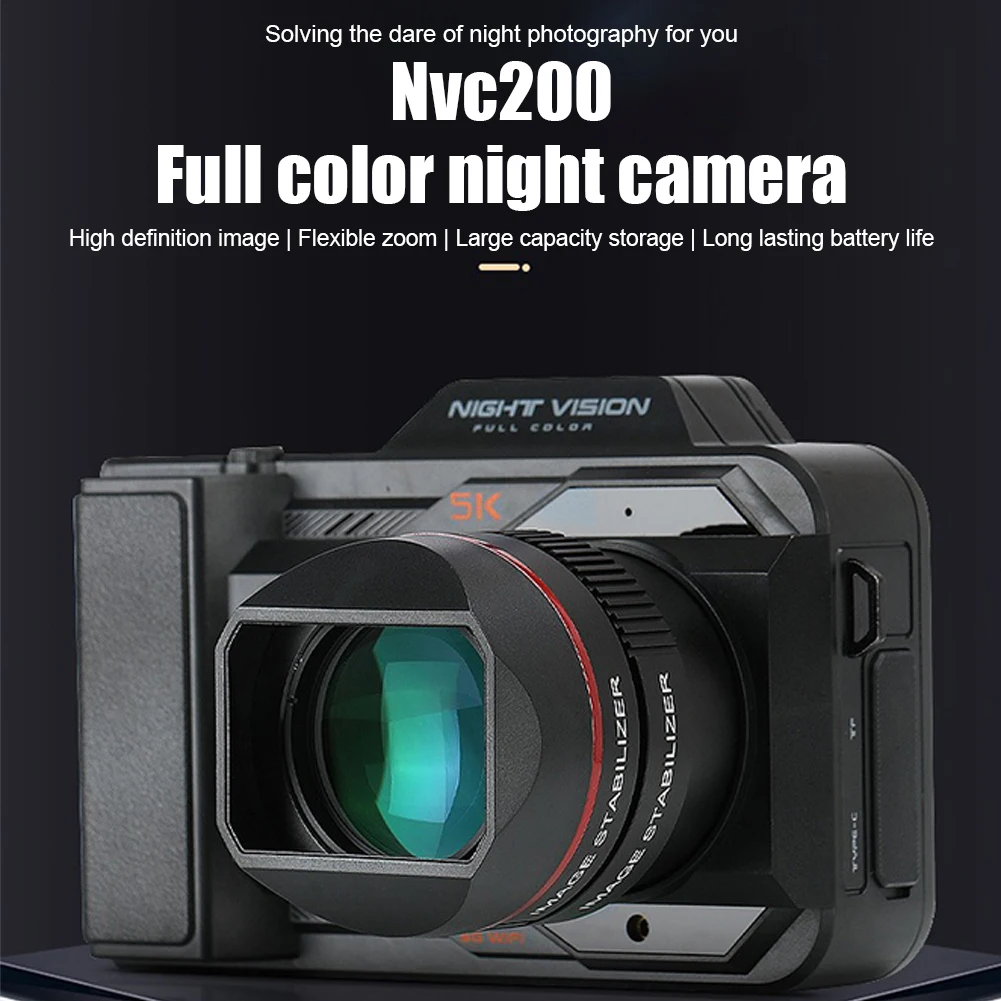 Full Color 5K High Definition Night Camera 40X Optical Manual Zoom And 10X Digital Zoom 3000mAh Rechargeable Battery WIFI Camera