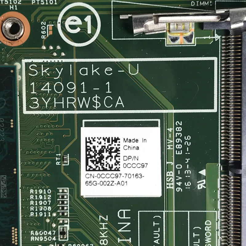 

Для DELL 3263 3455 CN-0CCC97 0CCC97 CCC97 с процессором SR2EY I5-6200U 14091-1, материнская плата для ноутбука, 100% полностью протестирована, работает хорошо