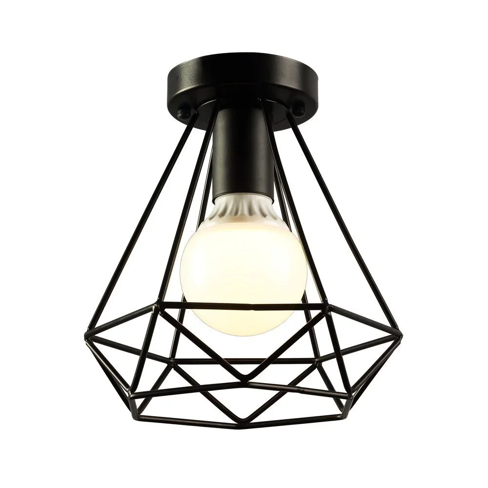 

Rustic Flush Mount Ceiling Light Metal Lamp Fixture American-style village Style Creative Retro Light Lamps