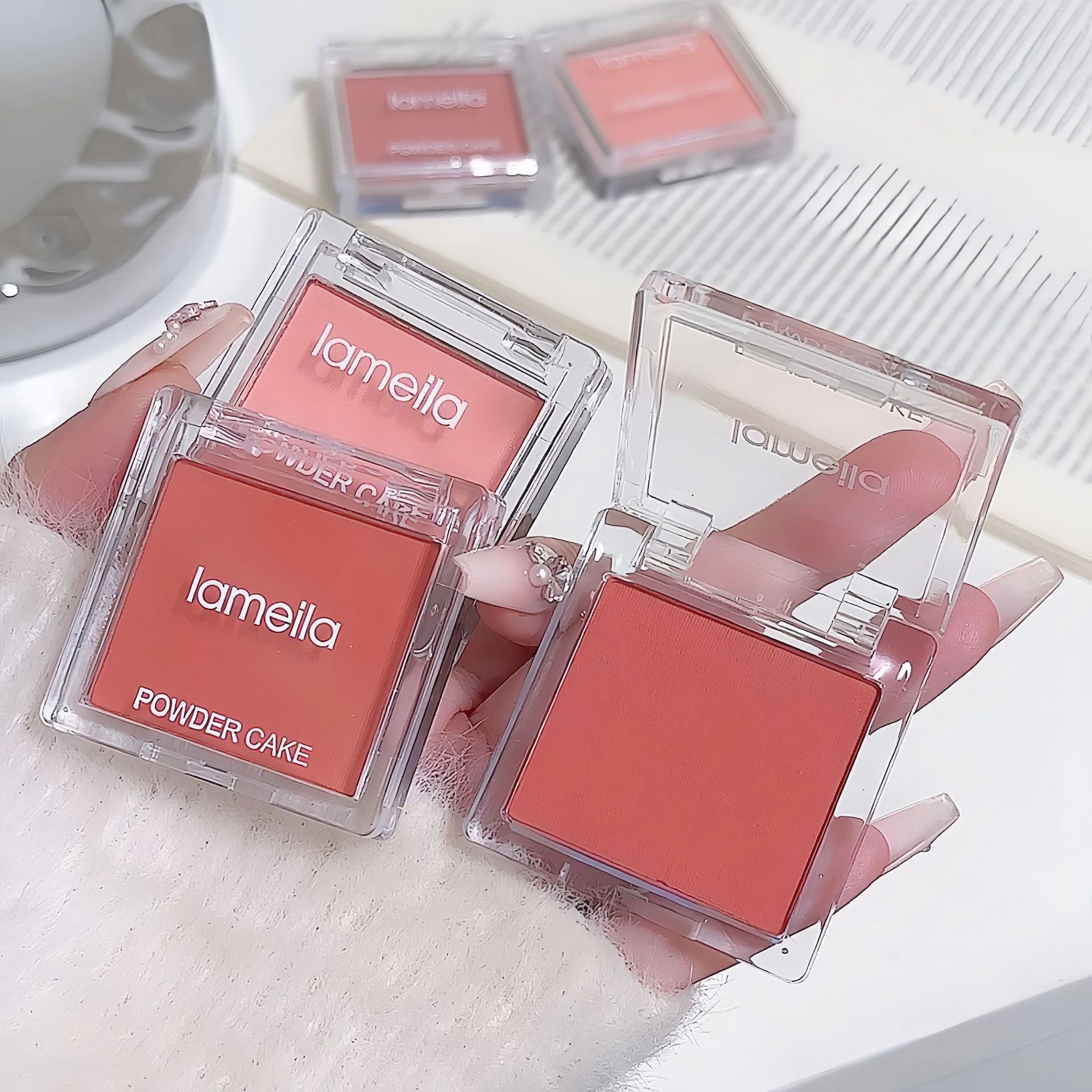 Blocs de cristal Rouge Blush Palette maquillage nu visage fixation couleur unique débutant femme couleur unique Blush