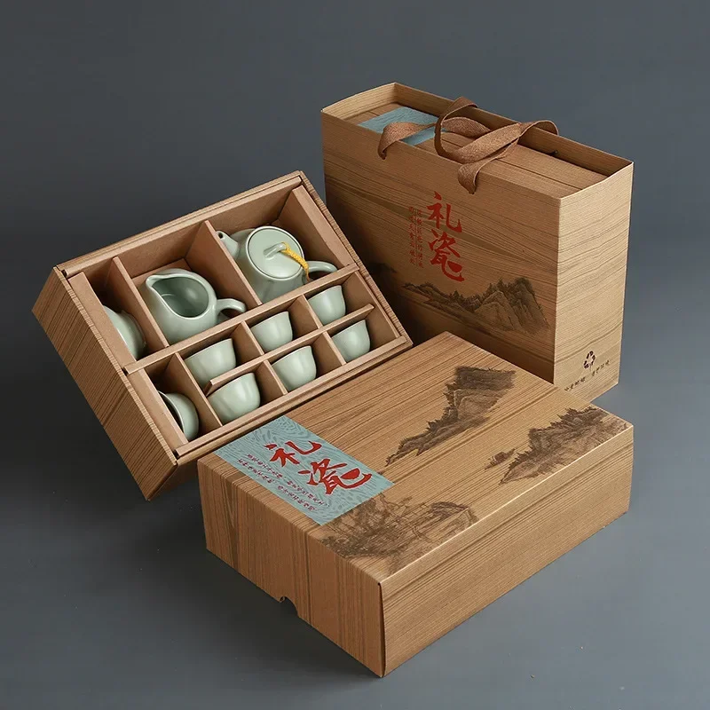 creative-business-gift-ceramic-tea-set-teaware-geyao-ru-kiln-a-pot-of-six-cups-of-tea-cups-with-hand-gift-box-japanese-teaset
