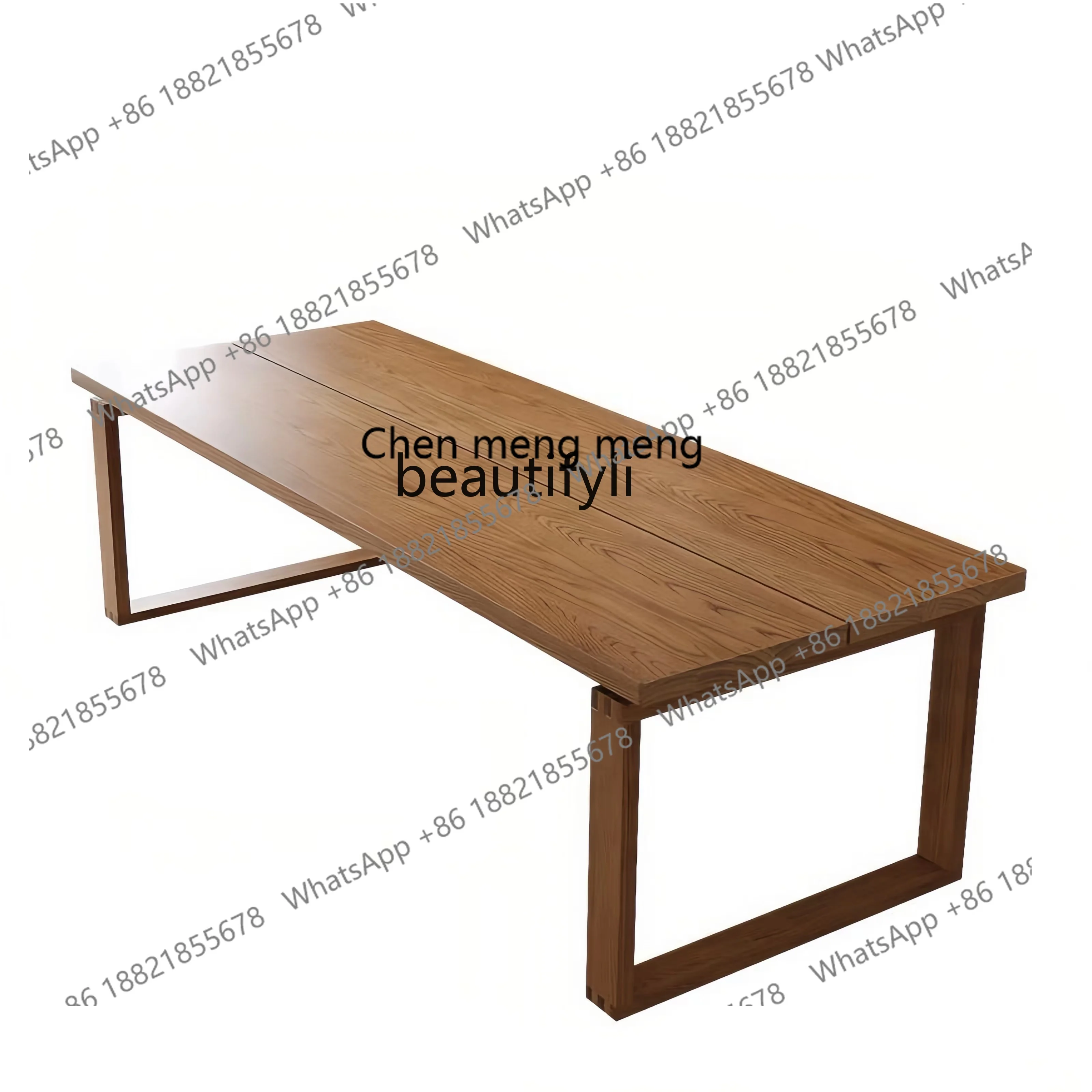 

Ash Wood Solid Wood Dining Table Desk Integrated Living Room Home Rectangular Simple Desk