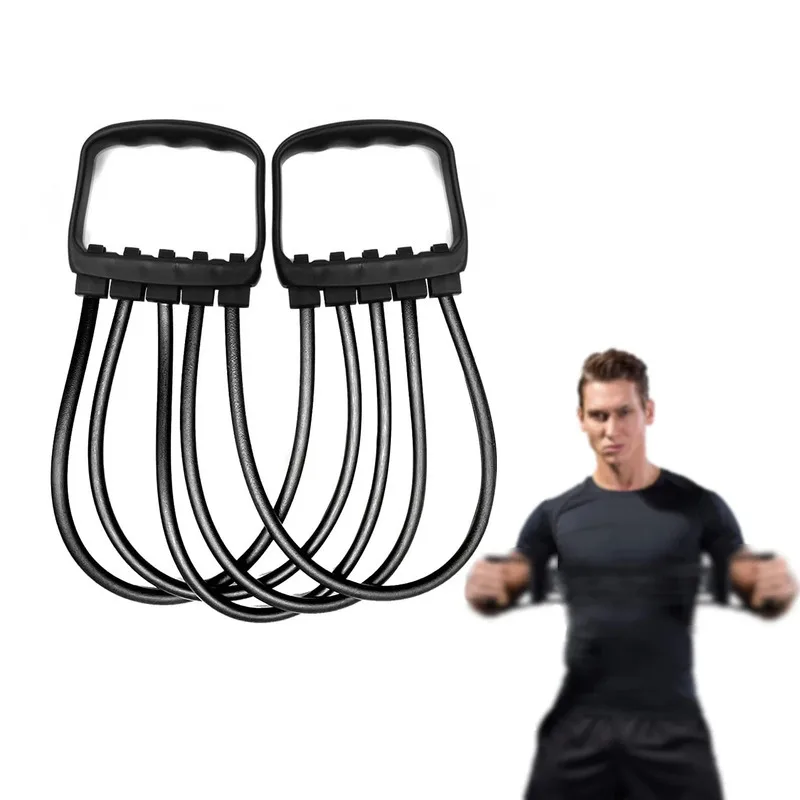 Full Body Workout Set Chest Expander with 5 Removable Resistance Bands for Pilates Push-Ups Muscle Strengthening Gym Training