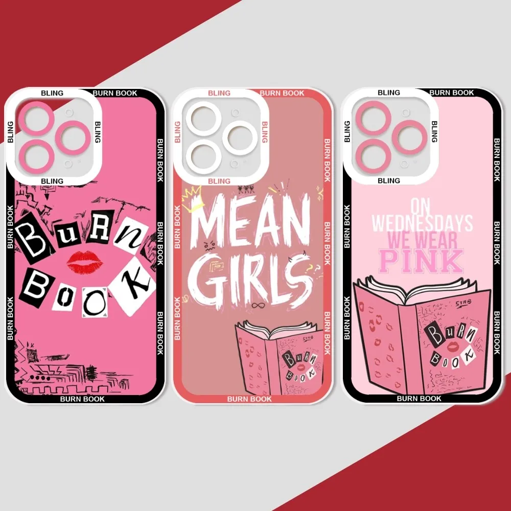 Burn Book Kiss Mean Girls Bling Cute Phone Case Phone Case For IPhone 11 12 13 Mini Pro Max 14 15 Pro Max Case Shell Funda Cover